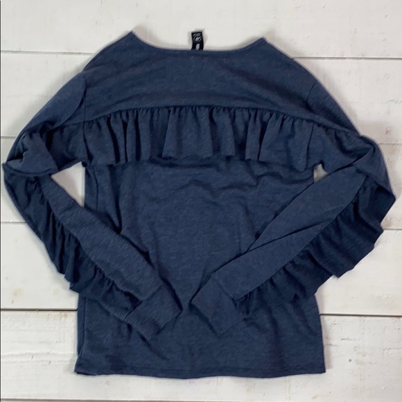 Agnes & Dora Navy Ruffle Back Top - Picture 1 of 3